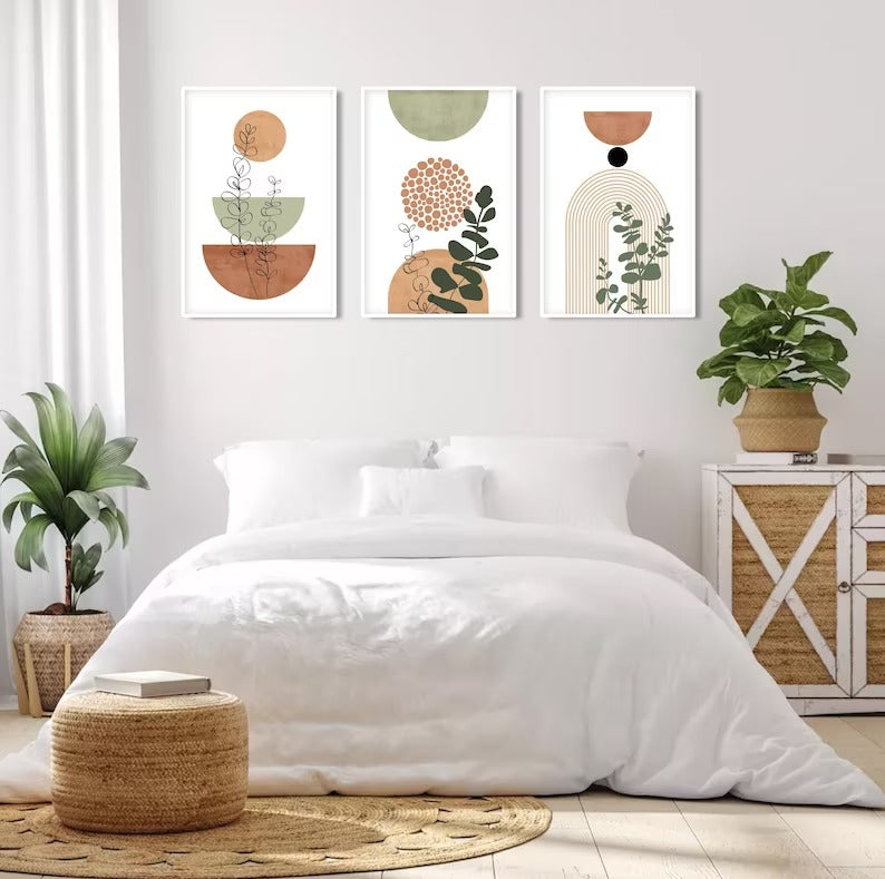 Set x3 Cuadros Abstractos, Boho - Tree House Deco