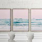 Set x3 Cuadros Decorativos , Playa , Fondo Rosa - Tree House Deco