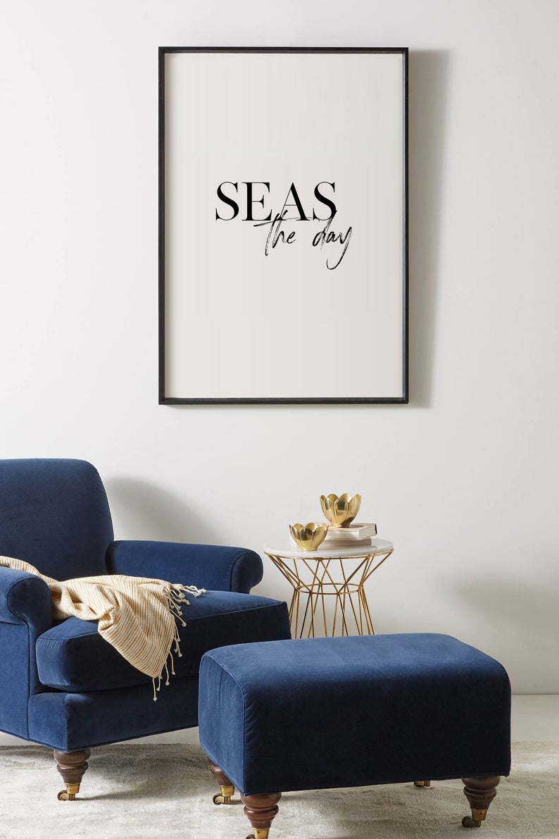 Cuadro Decorativo Frase , "SEAS the day" - Tree House Deco