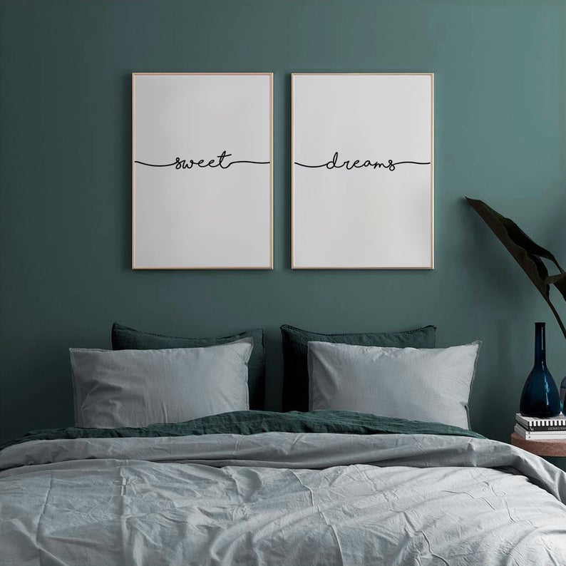 Set x2 Cuadros Decorativos Frase , "sweet dreams" - Tree House Deco