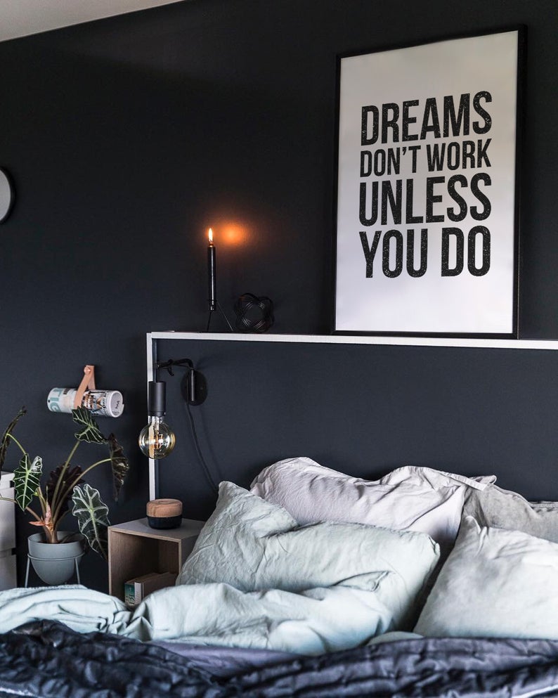 Cuadro Decorativo Frase , "DREAMS DON´T WORK UNLESS YOU DO" - Tree House Deco