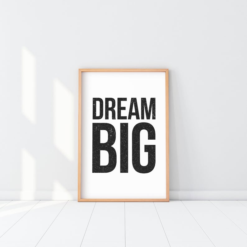 Cuadro Decorativo Frase , "DREAM BIG" - Tree House Deco