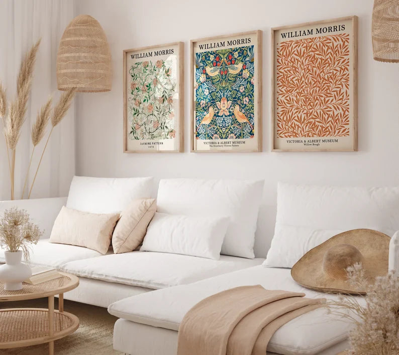 Set x3 Cuadros Abstractos, William Morris, Colores - Tree House Deco